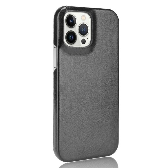 Кожаная накладка-чехол для iPhone 13 Pro (черный)
