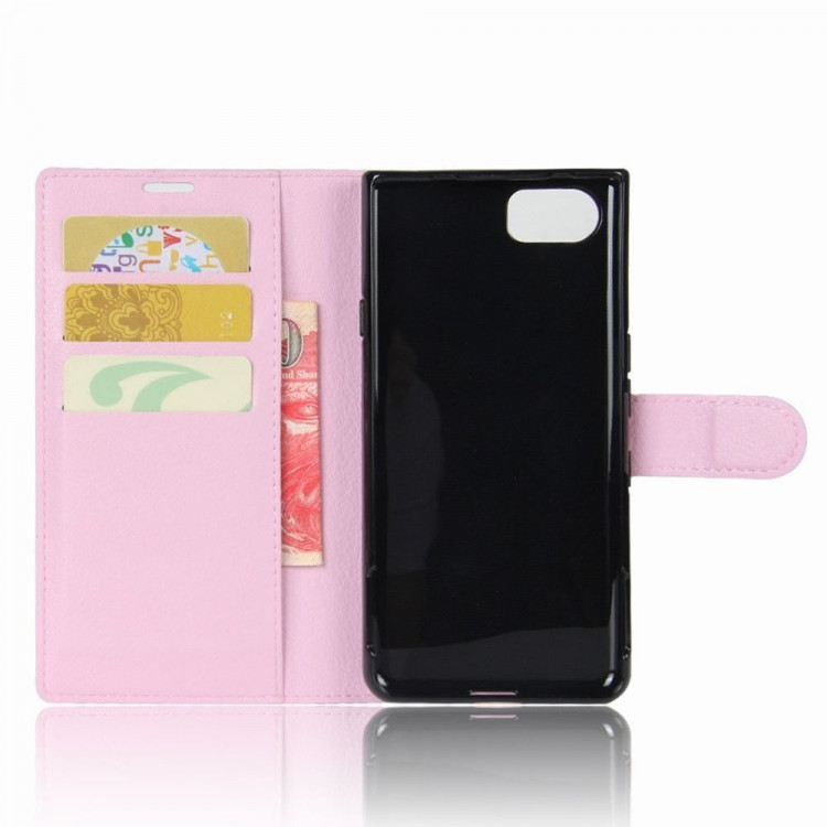 Чехол с визитницей для BlackBerry Keyone (розовый)