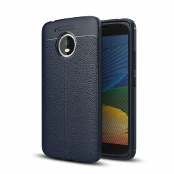 Чехол-накладка Litchi Grain для Motorola Moto G5 (темно-синий)