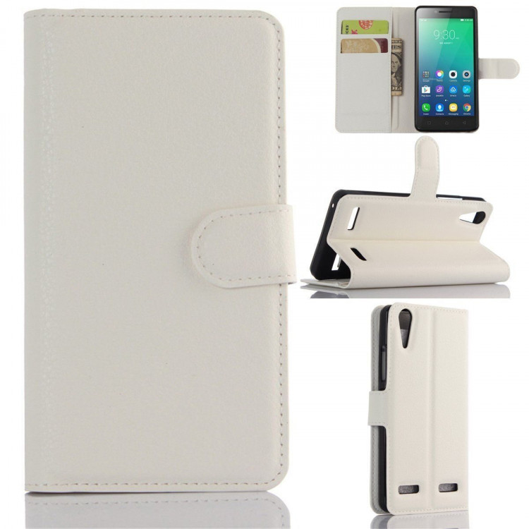 Чехол с визитницей для Lenovo A6010 / A6010 Plus (белый)