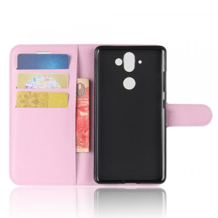 Чехол с визитницей для Nokia 8 Sirocco (розовый)