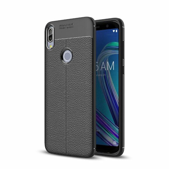 Чехол-накладка Litchi Grain для Asus Zenfone Max Pro (M1) ZB601KL / ZB602KL (черный)