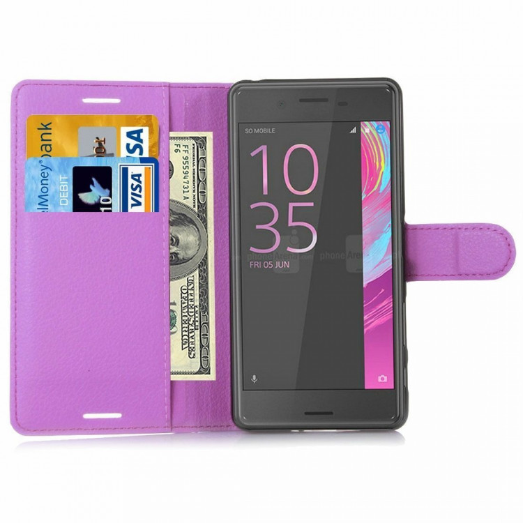 Чехол с визитницей для Sony Xperia X Performance (розовый)