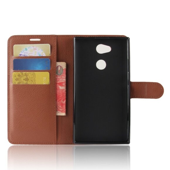 Чехол с визитницей для Sony Xperia L2 (коричневый) Чехол с визитницей для Sony Xperia L2 (коричневый)