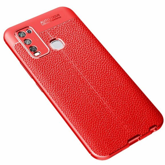Чехол-накладка Litchi Grain для Vivo Y30 / Vivo Y50 (красный) Чехол-накладка Litchi Grain для Vivo Y30 / Vivo Y50 (красный)