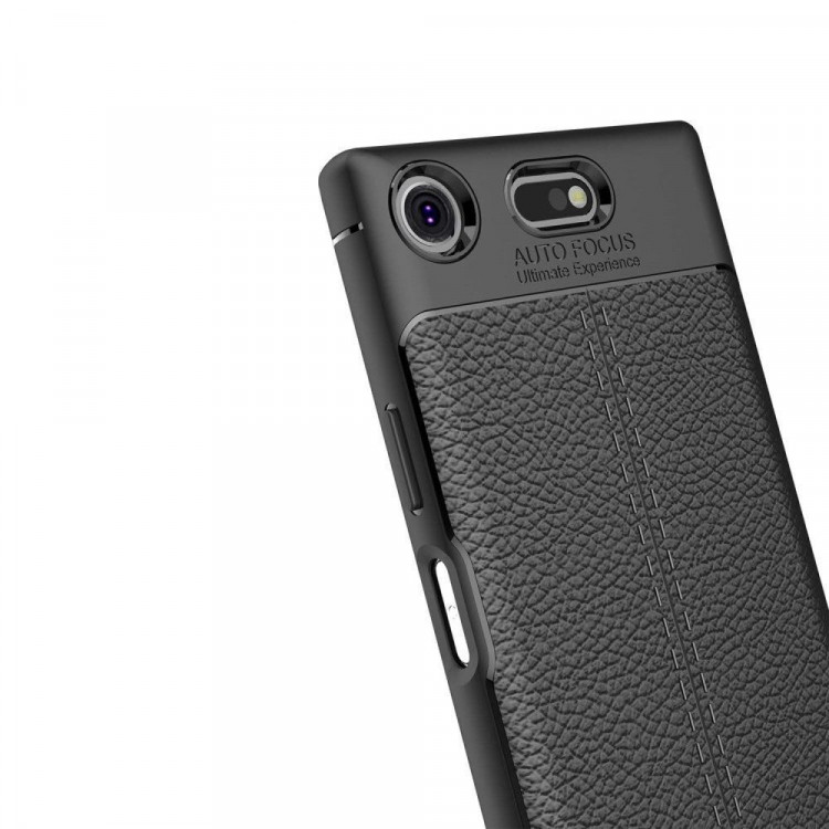 Чехол-накладка Litchi Grain для Sony Xperia XZ1 Compact (черный)