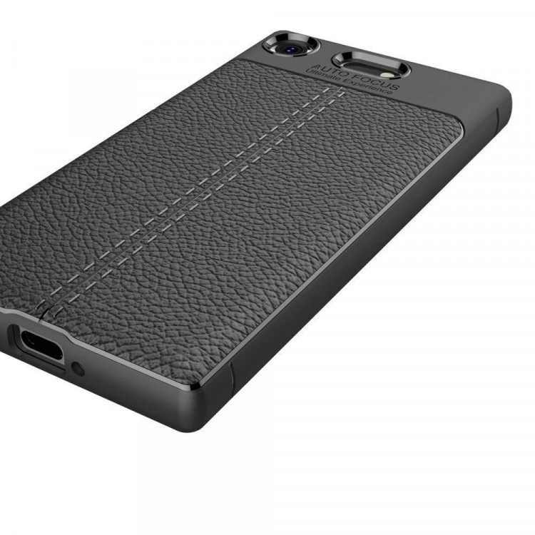 Чехол-накладка Litchi Grain для Sony Xperia XZ1 Compact (черный)