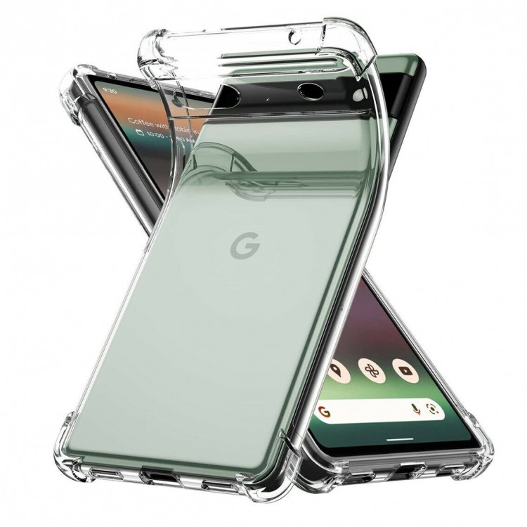 Силиконовый чехол с усиленными бортиками для Google Pixel 7a (прозрачный)