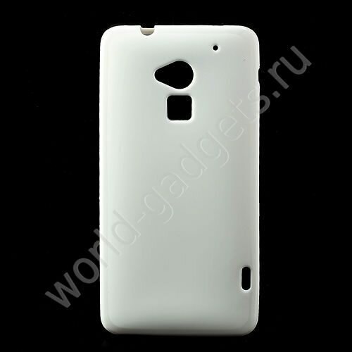 Мягкий пластиковый чехол HTC One MAX (белый)
