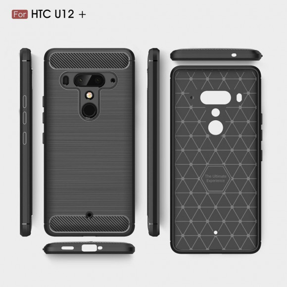 Чехол-накладка Carbon Fibre для HTC U12+ (Plus) (черный)