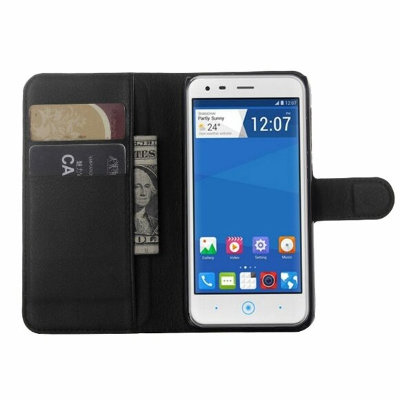Чехол с визитницей для ZTE Blade S6 (черный) Чехол с визитницей для ZTE Blade S6 (черный)
