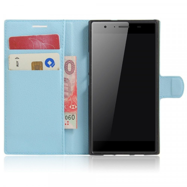 Чехол с визитницей для DOOGEE Y300 (голубой)