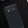 Чехол-накладка Carbon Fibre для Samsung Galaxy J1 mini Prime (темно-синий)