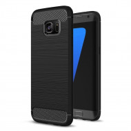 Чехол-накладка Carbon Fibre для Samsung Galaxy S7 Edge (черный)