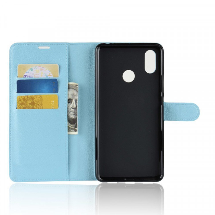 Чехол с визитницей для Xiaomi Mi Max 3 (голубой)