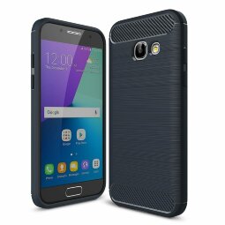 Чехол-накладка Carbon Fibre для Samsung Galaxy A3 (2017) SM-A320F (темно-синий)