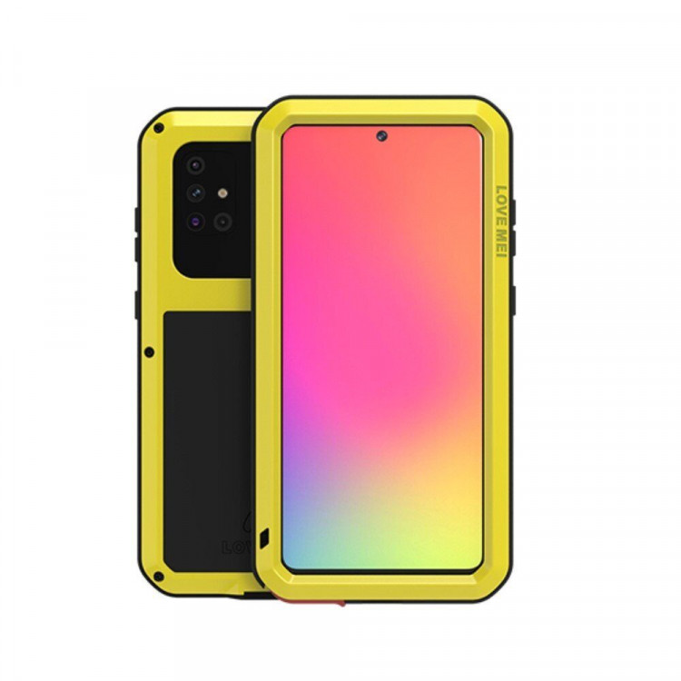Гибридный чехол LOVE MEI для Samsung Galaxy A71 (желтый)
