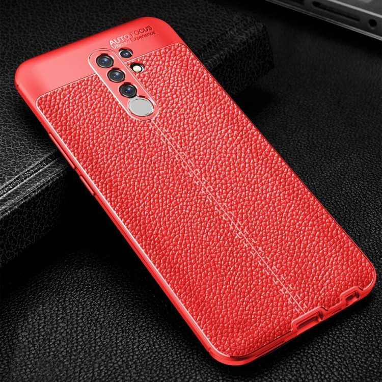 Чехол-накладка Litchi Grain для Xiaomi Redmi 9 (красный)
