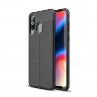 Чехол-накладка Litchi Grain для Samsung Galaxy A8s (черный)