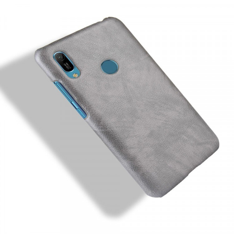 Кожаная накладка-чехол для Huawei Y6 (2019) / Honor 8A / Honor 8A Pro / Honor 8A Prime (серый)
