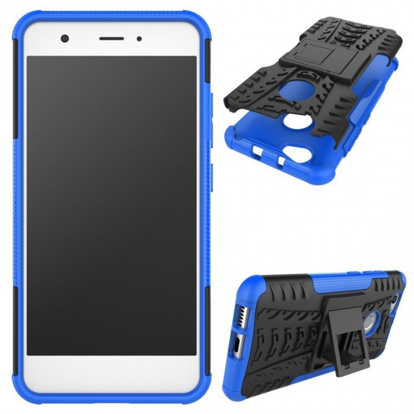 Чехол Hybrid Armor для Huawei Nova (черный + голубой)