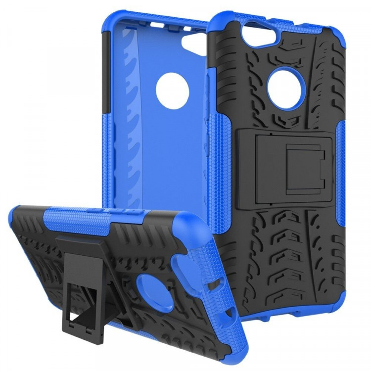 Чехол Hybrid Armor для Huawei Nova (черный + голубой)