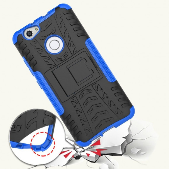 Чехол Hybrid Armor для Huawei Nova (черный + голубой)