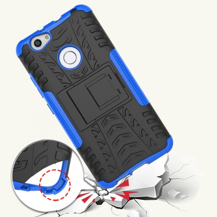 Чехол Hybrid Armor для Huawei Nova (черный + голубой)