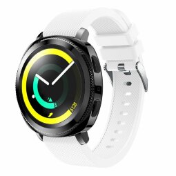 Силиконовый ремешок для Samsung Gear Sport / Gear S2 Classic / Galaxy Watch 42мм / Watch Active / Watch 3 (41мм) / Watch4 (белый)