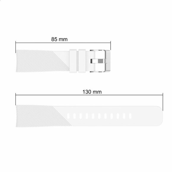 Силиконовый ремешок для Samsung Gear Sport / Gear S2 Classic / Galaxy Watch 42мм / Watch Active / Watch 3 (41мм) / Watch4 (белый)