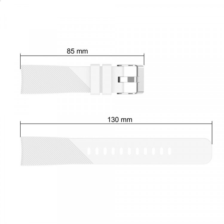 Силиконовый ремешок для Samsung Gear Sport / Gear S2 Classic / Galaxy Watch 42мм / Watch Active / Watch 3 (41мм) / Watch4 (белый)