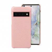 Кожаный чехол Cowhide для Google Pixel 6a (розовый)