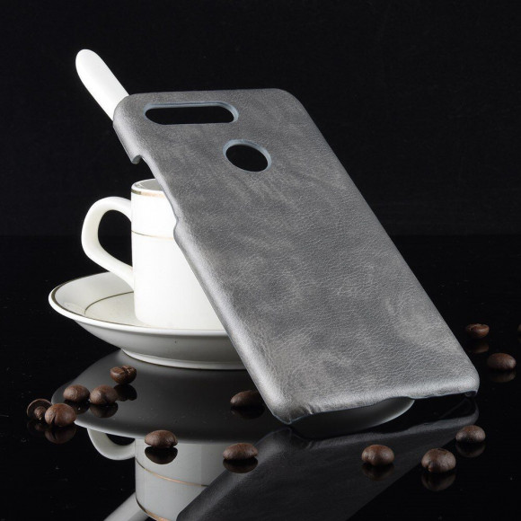 Кожаная накладка-чехол Litchi Texture для Huawei Honor View 20 (серый) Кожаная накладка-чехол Litchi Texture для Huawei Honor View 20 (серый)