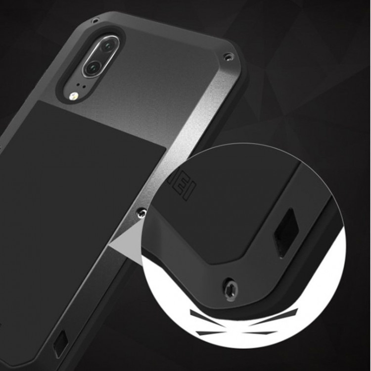 Гибридный чехол LOVE MEI для Huawei P20 Pro / P20 Plus (серебряный)