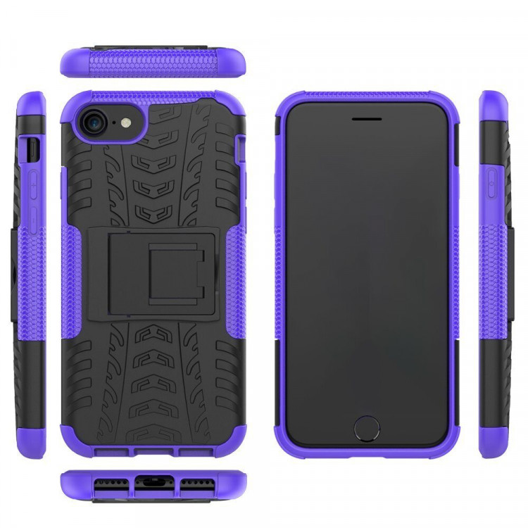 Чехол Hybrid Armor для iPhone 8 / iPhone 7 / iPhone SE (2020) / iPhone SE (2022) (черный + фиолетовый)