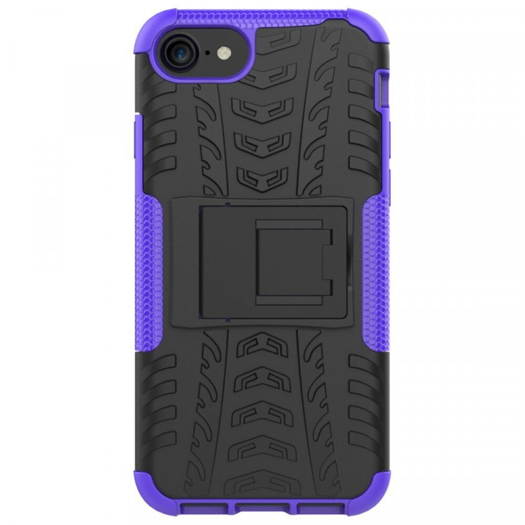 Чехол Hybrid Armor для iPhone 8 / iPhone 7 / iPhone SE (2020) / iPhone SE (2022) (черный + фиолетовый)