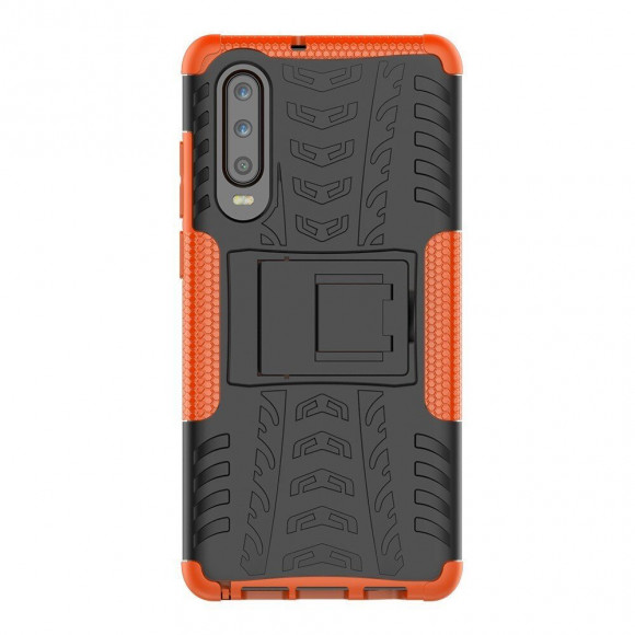 Чехол Hybrid Armor для Huawei P30 (черный + оранжевый)