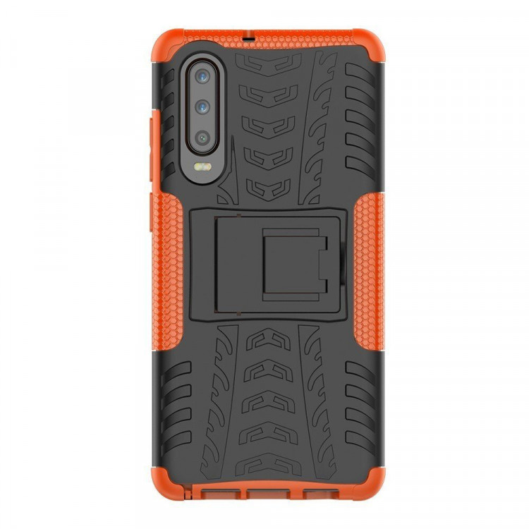 Чехол Hybrid Armor для Huawei P30 (черный + оранжевый)