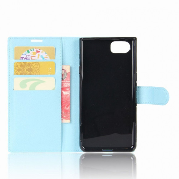 Чехол с визитницей для BlackBerry Keyone (голубой) Чехол с визитницей для BlackBerry Keyone (голубой)