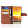 Чехол с визитницей для Motorola Moto E5 (коричневый)