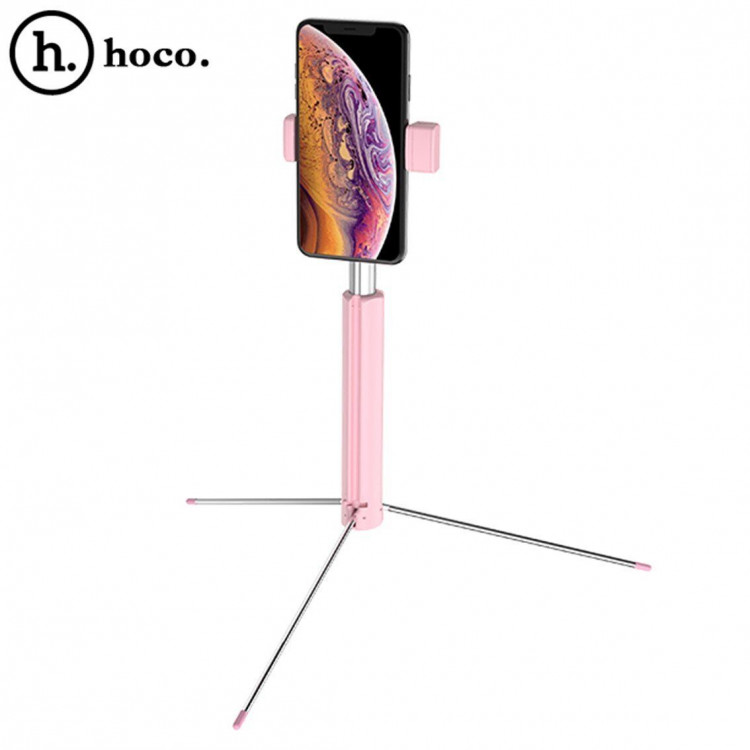 Селфи - монопод с Bluetooth Hoco L = 1,6 метра (розовый)
