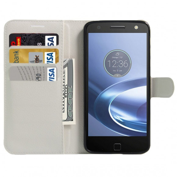 Чехол с визитницей для Motorola Moto Z Force (белый) Чехол с визитницей для Motorola Moto Z Force (белый)