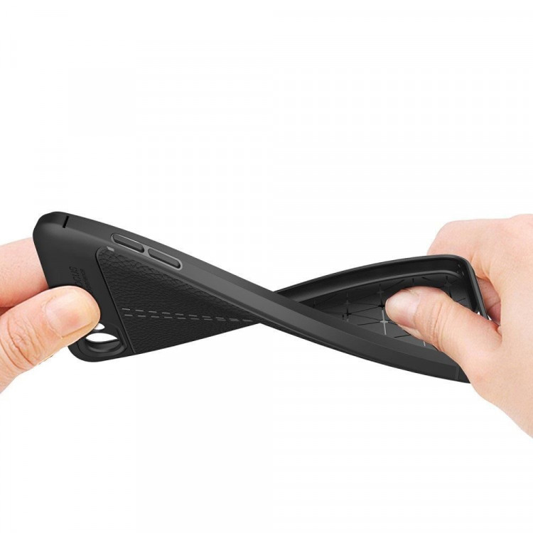 Чехол-накладка Litchi Grain для LG Q6 / LG Q6a / LG Q6+ (серый)