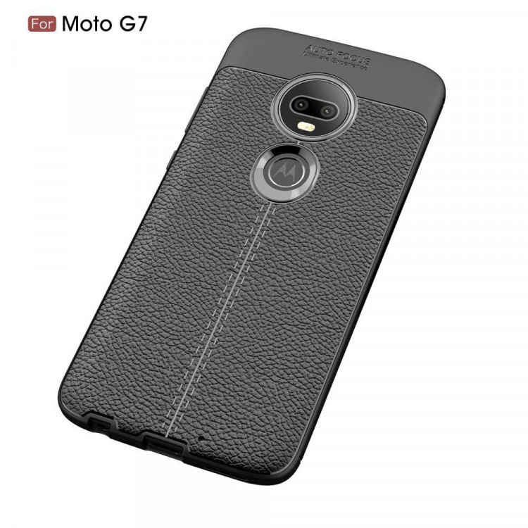 Чехол-накладка Litchi Grain для Motorola Moto G7 (черный)