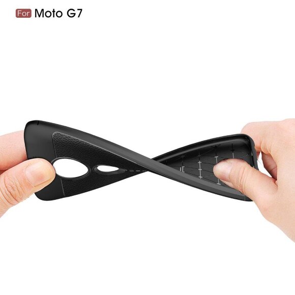 Чехол-накладка Litchi Grain для Motorola Moto G7 (черный)