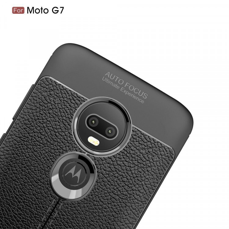 Чехол-накладка Litchi Grain для Motorola Moto G7 (черный)