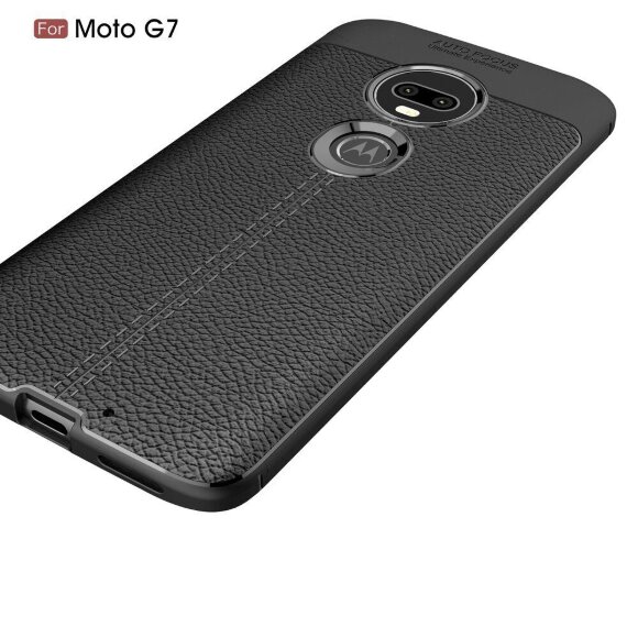 Чехол-накладка Litchi Grain для Motorola Moto G7 (черный)