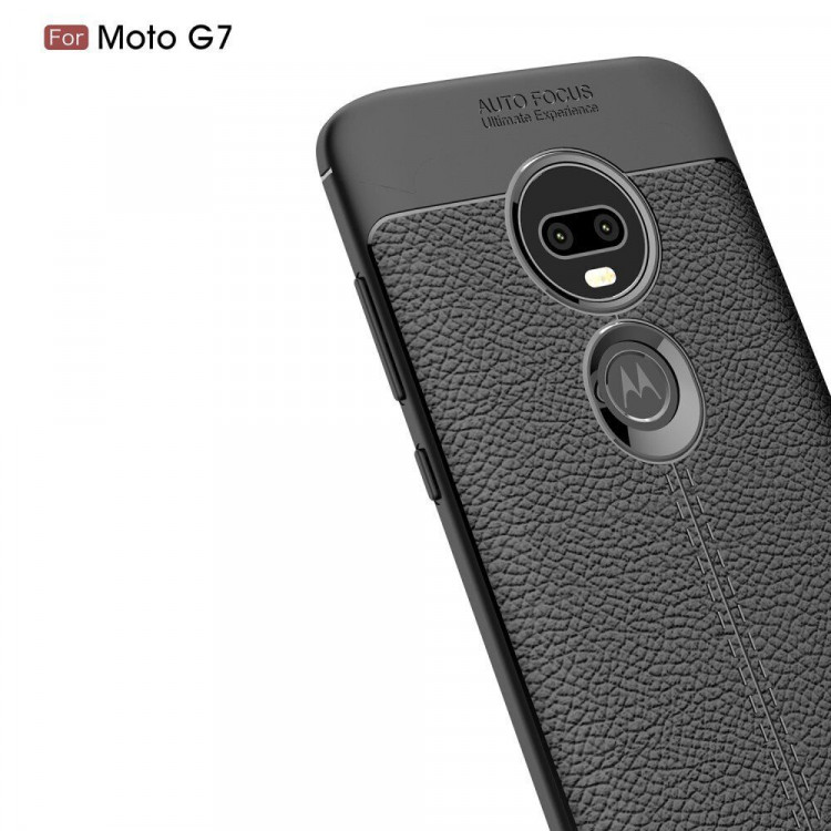 Чехол-накладка Litchi Grain для Motorola Moto G7 (черный)