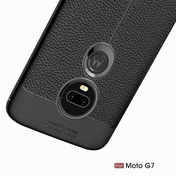 Чехол-накладка Litchi Grain для Motorola Moto G7 (черный)