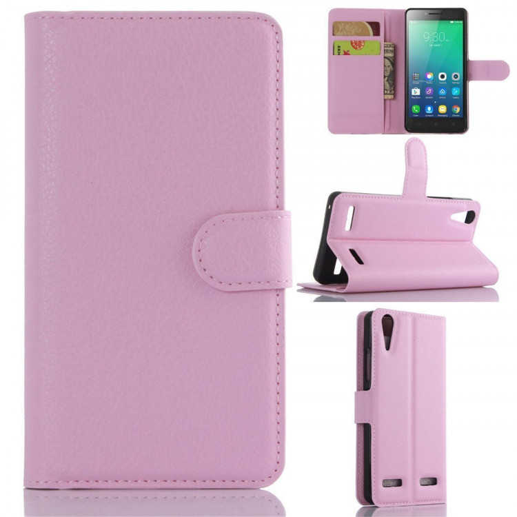 Чехол с визитницей для Lenovo A6010 / A6010 Plus (розовый)